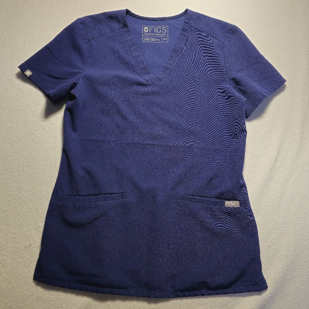 Figs Blue Scrub Top Womans Size XXS‎